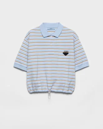 Krátké pruhované polo tričko