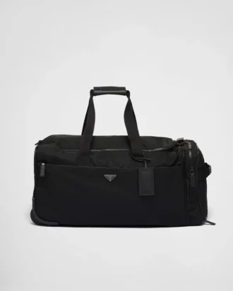 Kufr z materiálu Re-Nylon a kůže Saffiano
