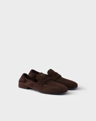 Loafers Shuffle z patinované semišové kůže