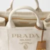 Malá kabelka Prada Jardiniare ze směsi lnu Malá kabelka Prada Jardiniare ze směsi lnu