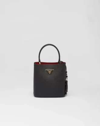 Malá kožená taška Prada Panier z kůže Saffiano