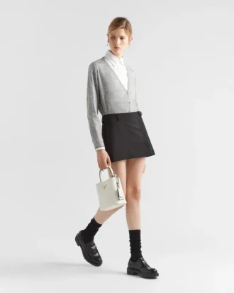 Malá kožená taška Prada Panier z kůže Saffiano Malá kožená taška Prada Panier z kůže Saffiano
