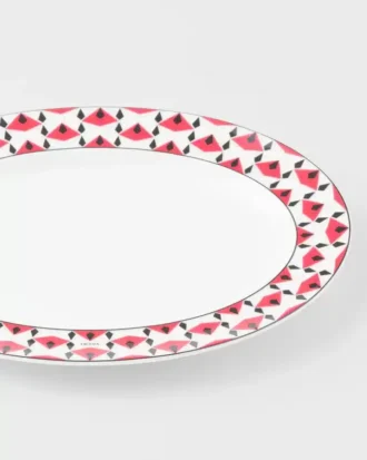 Malý porcelánový servírovací talíř – Vienna Red