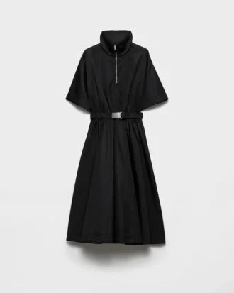 Midi šaty s krátkými rukávy z materiálu Re-Nylon