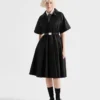 Midi šaty s krátkými rukávy z materiálu Re-Nylon