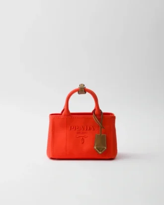 Mini bavlněná plátěná kabelka Prada Jardiniare