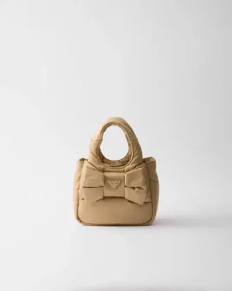 Mini polstrovaná taška Re-Nylon s mašlí