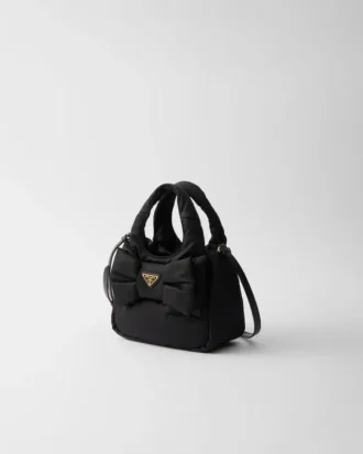 Mini polstrovaná taška Re-Nylon s mašlí