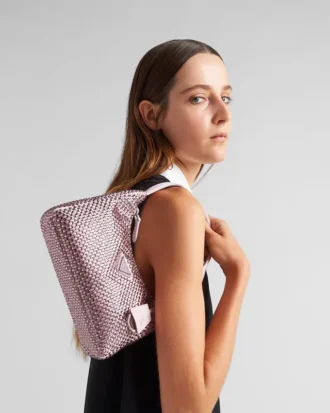 Mini saténová taška Prada Re-Edition s krystaly