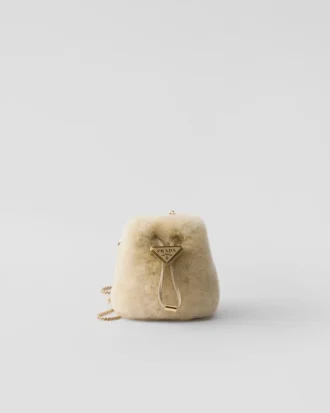 Mini taštička z ovčí kůže