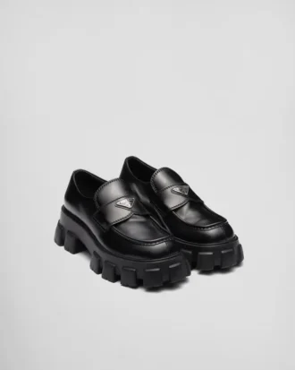Monolith Loafers z broušené kůže