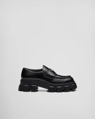 Monolith Loafers z broušené kůže
