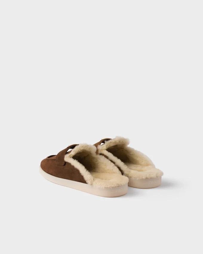 Mules ze semiše a ovčí kůže Mules ze semiše a ovčí kůže