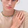 Náhrdelník Couleur Vivante – bílé zlato s akvamarínem a peridotem Náhrdelník Couleur Vivante – bílé zlato s akvamarínem a peridotem