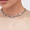 Náhrdelník Couleur Vivante – bílé zlato s morganitem a akvamarínem Náhrdelník Couleur Vivante – bílé zlato s morganitem a akvamarínem