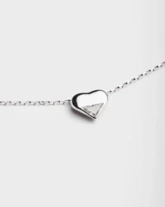 Náhrdelník Eternal Gold Nano Heart z bílého zlata s diamantem vytvořeným v laboratoři Náhrdelník Eternal Gold Nano Heart z bílého zlata s diamantem vytvořeným v laboratoři