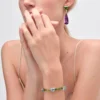 Náramek Couleur Vivante – bílé zlato s akvamarínem a peridotem Náramek Couleur Vivante – bílé zlato s akvamarínem a peridotem