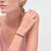 Náramek Couleur Vivante – bílé zlato s peridotem a ametystem Náramek Couleur Vivante – bílé zlato s peridotem a ametystem