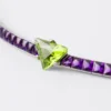 Náramek Couleur Vivante – bílé zlato s peridotem a ametystem Náramek Couleur Vivante – bílé zlato s peridotem a ametystem