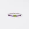 Náramek Couleur Vivante – bílé zlato s peridotem a ametystem Náramek Couleur Vivante – bílé zlato s peridotem a ametystem