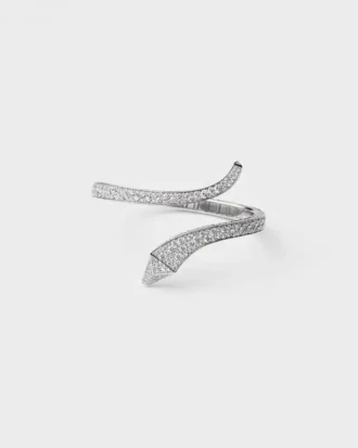 Náramek Eternal Gold Snake z bílého zlata a diamantů
