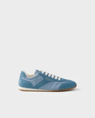 Šněrovací tenisky z materiálu Re-Nylon a semiše