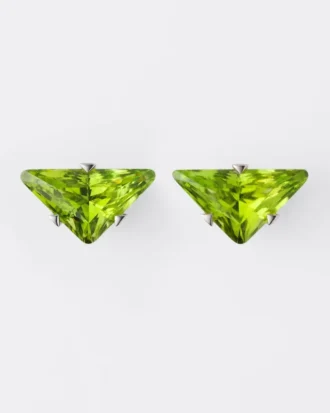 Náušnice Couleur Vivante – bílé zlato s peridotem