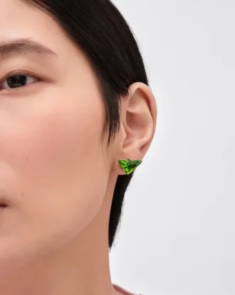 Náušnice Couleur Vivante – bílé zlato s peridotem
