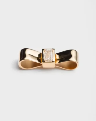 Náušnice Eternal Gold Bow – žluté zlato a diamanty vypěstované v laboratoři