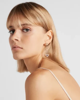 Náušnice Eternal Gold Drop ze žlutého zlata s diamanty a ametystem