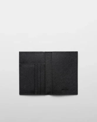 Obálka na pas z materiálu Re-Nylon a kůže Saffiano