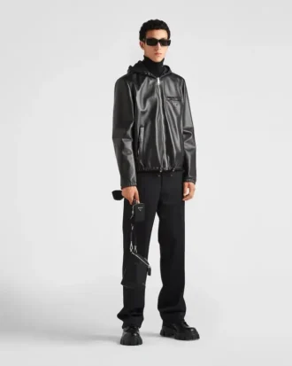 Oboustranná bunda z nappa kůže a materiálu Re-Nylon Oboustranná bunda z nappa kůže a materiálu Re-Nylon