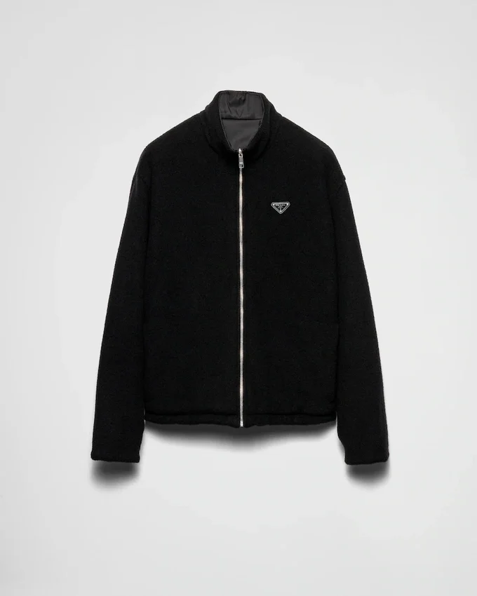 Oboustranný kardigan z fleece a kašmírové směsi Oboustranný kardigan z fleece a kašmírové směsi