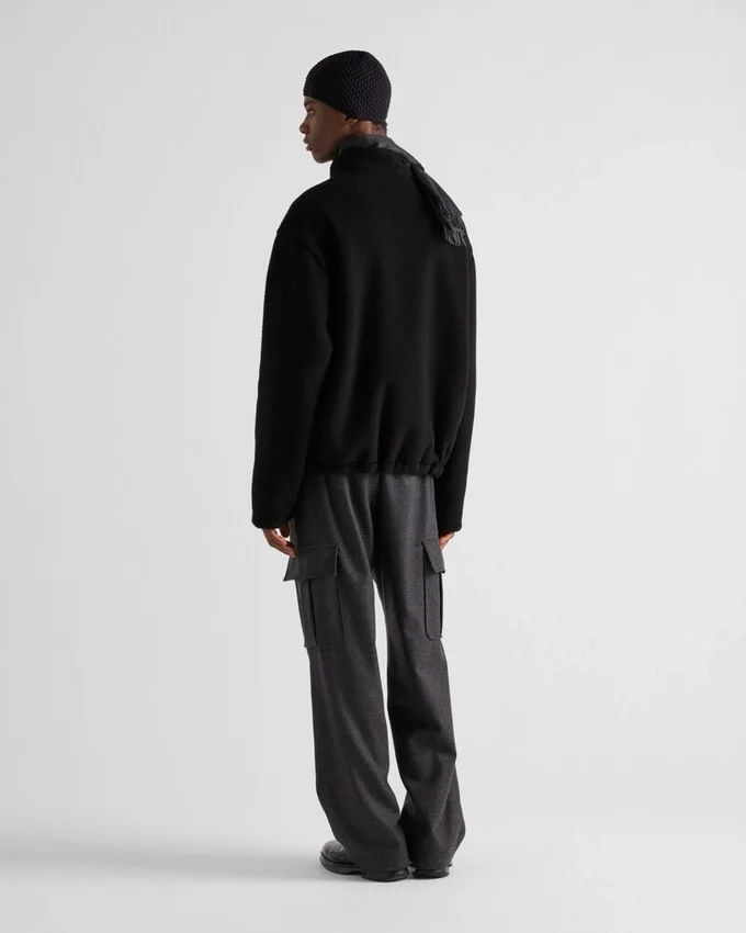 Oboustranný kardigan z fleece a kašmírové směsi Oboustranný kardigan z fleece a kašmírové směsi