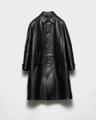 Oversized kožený kabát