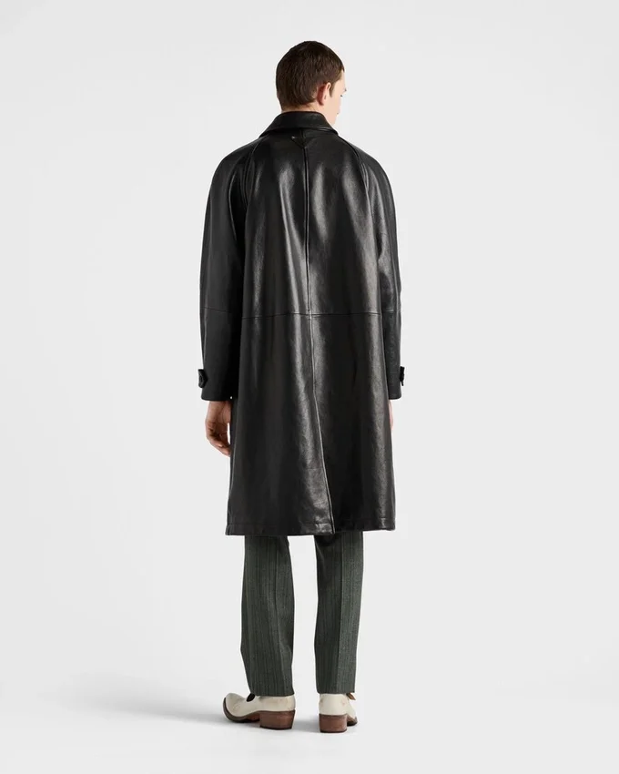 Oversized kožený kabát Oversized kožený kabát