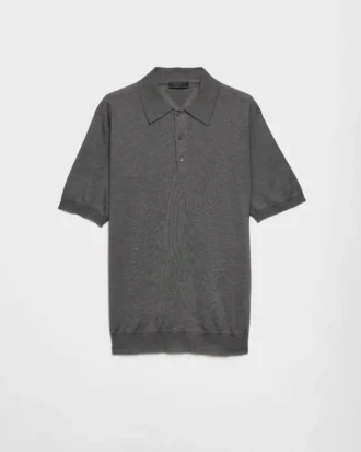Polo tričko z kašmíru a hedvábí Polo tričko z kašmíru a hedvábí