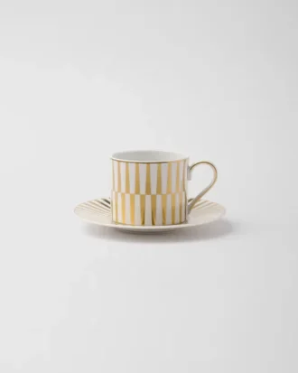 Porcelánový čajový šálek – pruhy