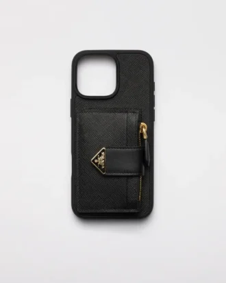 Pouzdro z kůže Saffiano pro iPhone 16 Pro Max