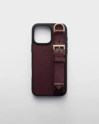 Pouzdro z kůže Saffiano pro iPhone 16 Pro Max