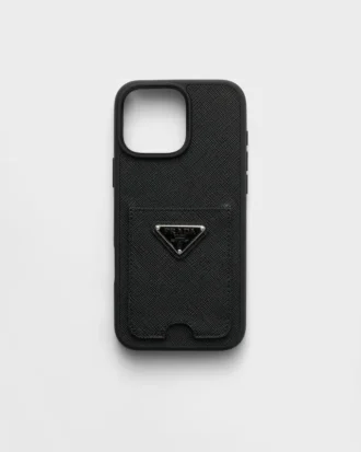 Pouzdro z kůže Saffiano pro iPhone 16 Pro Max