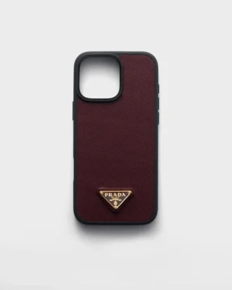 Pouzdro z kůže Saffiano pro iPhone 16 Pro Max