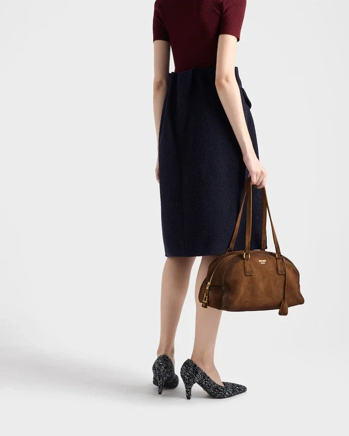 Prada Bowling Medium Suede Bag Prada Bowling Medium Suede Bag