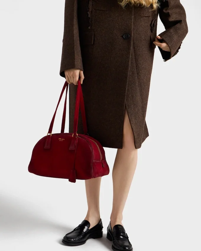 Prada Bowling Medium Suede Bag Prada Bowling Medium Suede Bag