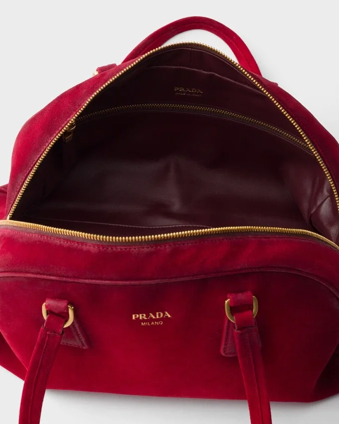 Prada Bowling Medium Suede Bag Prada Bowling Medium Suede Bag