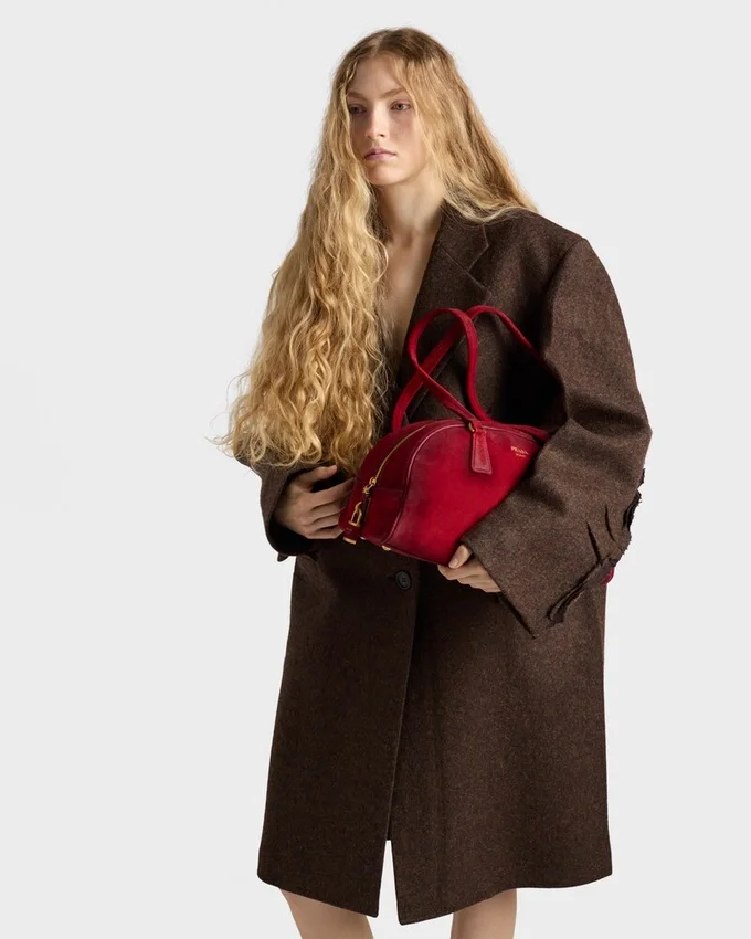 Prada Bowling Medium Suede Bag Prada Bowling Medium Suede Bag