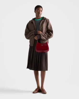 Prada Cleo taška přes rameno z broušené kůže