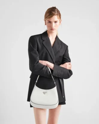 Prada Cleo taška přes rameno z broušené kůže