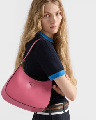 Prada Cleo taška přes rameno z broušené kůže