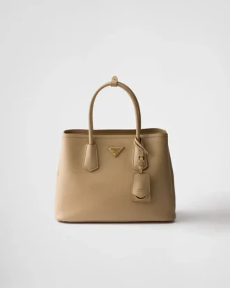 Prada Double středně velká kabelka z kůže Saffiano